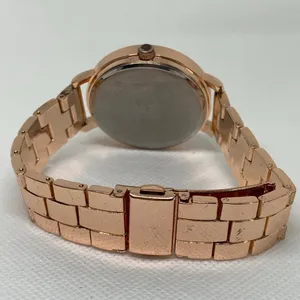 Rose gold tone women’s quartz analog wrist watch 38mm heart dial running thumbnail 5