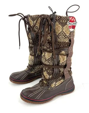 Pajar Winter Boots Women 7.5 Brown Fair Isle Apres Ski Duck Boots thumbnail 1