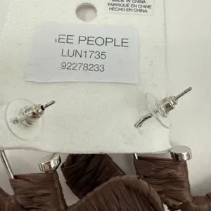 Free People Earrings NWT Woven Flower Hoops Chocolate Brown Hippie Boho Festival thumbnail 5