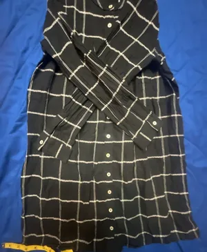Madewell Women's Black and White Windowpane Print Collarless Button-Front Shirtd thumbnail 5