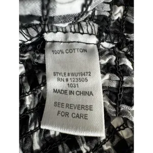 Heart Hips Gingham Smocked Tube Top Black White Check Size L Cottagecore Summer thumbnail 4