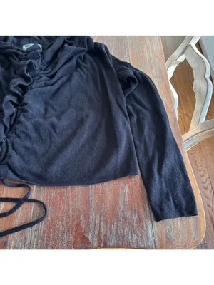 Lauren Active Ralph Lauren Black Cowl Neck Sweater M Wool Blend thumbnail 5
