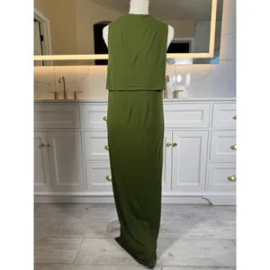 Next Maternity Maxi Dress Womens 12 Olive Green Nursing Layered Sleeveless thumbnail 6
