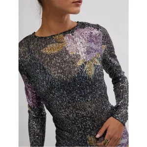 Intimately Free People Gold Rush Floral Sequin Long Sleeve Top thumbnail 4
