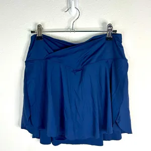 Women's Navy Blue Swim Skort Shorts Large Athletic Swimwear Modest Summer Beach thumbnail 2