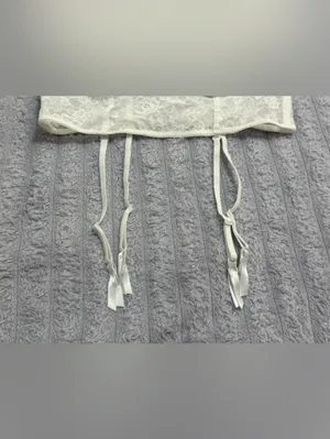 wild fable White Lace Longline Bustier Bralette with Garter Straps thumbnail 3