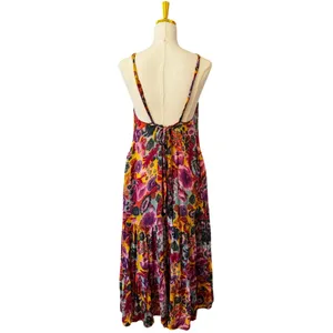 By Anthropologie Floral Modal Maxi Dress XXS Pockets Open Back Boho thumbnail 3