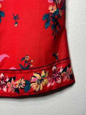 NEW Free People Bali Take Me With You Embroidered Mini Shift Dress in Red thumbnail 9