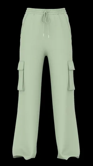 PINK New Long‎ IVY FLEECE WIDE-LEG CARGO SWEATPANTS long thumbnail 1