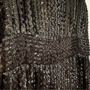 Lee Jordan Vintage Sequin Formal Dress Women's 14 Black‎ Evening 70s Whimsigoth thumbnail 3