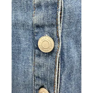 Gap Denim Blue Cotton Band Collar Button Front Shift Dress Womens Small Pockets thumbnail 4