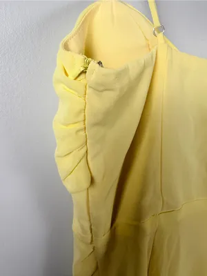 Saints & Secrets Jayna Ruffle Trim Split Dress Yellow size XS New READ thumbnail 7