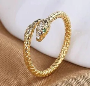 18K Gold Plated Adjustable Snake Ring for Women thumbnail 1