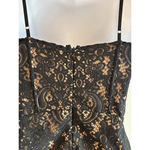For‎ Love and Lemons XS Vika Mini Dress Black Lace Overlay Bodycon Corset thumbnail 5