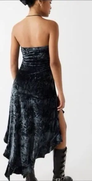 Silence & Noise Luna Velvet Strapless Ruffle Skirt/Dress. Size Small thumbnail 1