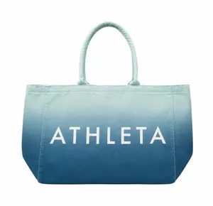 Athleta Blue White Ombre Canvas Tote Bag Athleisure Carryall Ombré thumbnail 1
