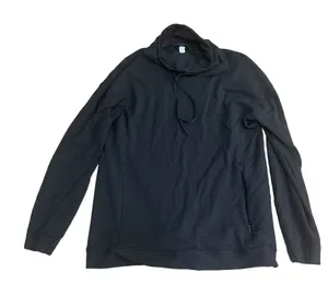 Lululemon Sweatshirt Womens Size 6 Navy‎ Cowl Neck Drawstring Athleisure Cozy thumbnail 1