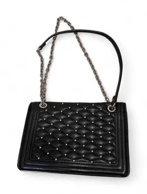 Zara Black Quilted Studded Chain Crossbody Bag thumbnail 1