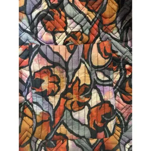 Floral Quilted Jacket Women’s Large Boho Cottagecore Whimsy Artsy Coat Pockets thumbnail 3