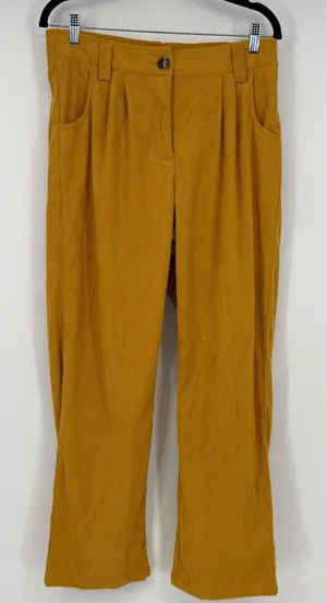 Halara Corduroy Pants Women's M Regular Mustard Yellow High Rise Straight NWT thumbnail 1