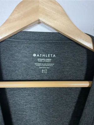 Athleta Uptempo Dress Long Sleeve Travel Work Dress Pockets Grey Size S thumbnail 5
