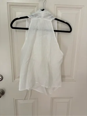 Lintico 100% Linen Halter Neck Tie-Front Crop Top Faye thumbnail 5