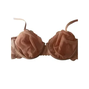 Victoria's Secret 36D Pink Sheer Lace Full Coverage Unlined Bra 2009 - No Wire thumbnail 4