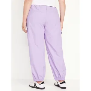 Old Navy Women High Waisted Cargo Joggers pants in lavender Sz L thumbnail 2