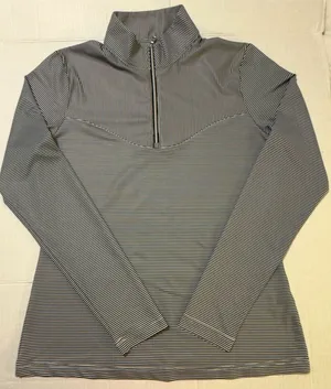 Cutter & Buck Striped Women 1/3 Zip LS CB Drytec Pullover Athletic Shirt -Med thumbnail 1