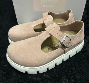 PAPILLIO by BIRKENSTOCK Mary Jane pink leather platform shoes women’s eur 39 new thumbnail 1