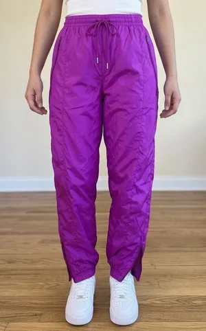 Vintage Nike Purple Nylon Windbreaker Track Pants Mesh‎ Lined Ankle Zip Small thumbnail 1