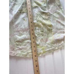 Anthropologie Pilcro Top Camo Yellow Green Ruffle Sleeve V-Neck Large thumbnail 6