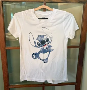 Disney Stitch Character Lilo & Stitch Graphic Short Sleeve White Tee Size Small thumbnail 1