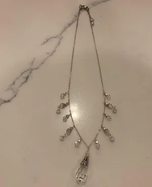 New crystal and silver necklace thumbnail 3