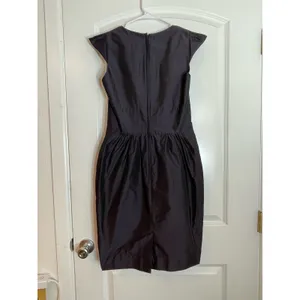 Cue Australia Cocktail Dress Size X-Small Black Matte Satin Ruffles Coquette thumbnail 6