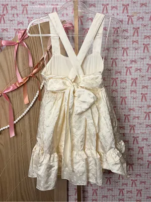 Amabel by Mable-Anthropologie Kiley Ivory Textured Floral Mini Dress Bow Small thumbnail 3