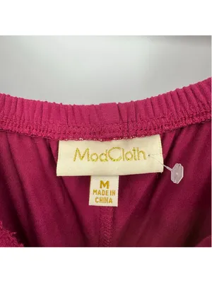 ModCloth Burgundy Maxi Dress Off Shoulder Ruffle Top Knit Size Medium thumbnail 4
