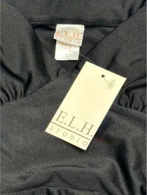 E.L.H. Studio Black Asymmetrical Slip Dress Size Large thumbnail 3