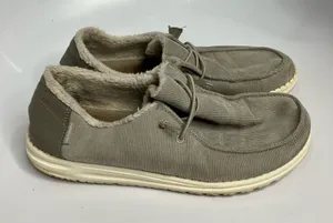 Hey‎ Dude Wendy loafers in gray corduroy size 10 thumbnail 1