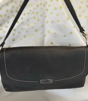 Coach Black Leather Mini Shoulder Bag with Contrast Stitching thumbnail 1