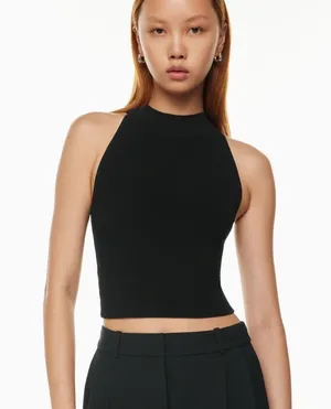 NWT Aritzia babaton sculpt knit halter crop thumbnail 1