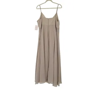 Birdy Grey Kaia Chiffon Dress Neutral Champagne 1X Bridesmaid Maxi‎ NWT thumbnail 2