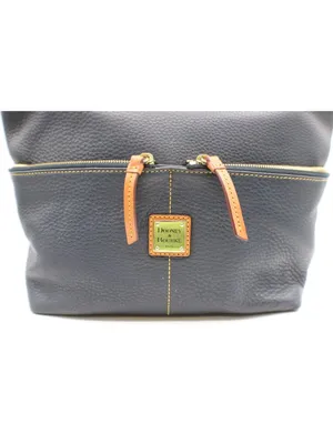 Dooney and Bourke Dillen Navy Pebble Leather Double Pocket Convertible Shopper thumbnail 2