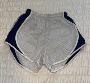 Lauren James White Seersucker Shorts with Navy Side Panels thumbnail 1