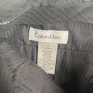 Calvin Klein Women's Size 8 Regular Black Wide-Leg Trousers Dress Pants thumbnail 7