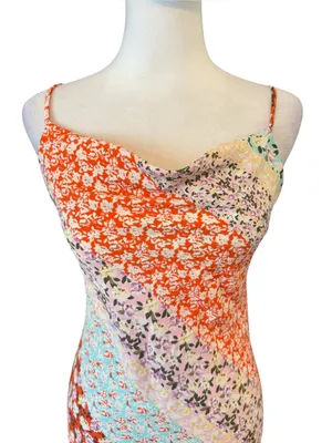 Altard State High Low Maxi Dress Floral Color Block Womens Size XS thumbnail 4