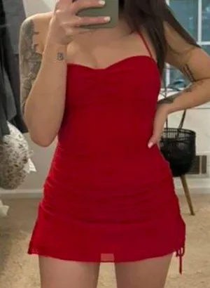 Red Glittery Mini Dress thumbnail 1