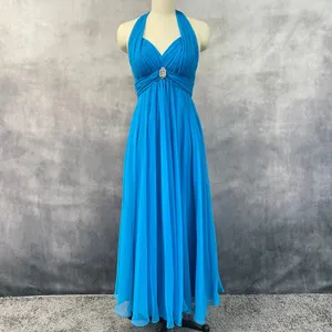 Vintage Mike Benet Formals Dress Womens Size 10 Halter Flowy Chiffon Glam Prom thumbnail 15