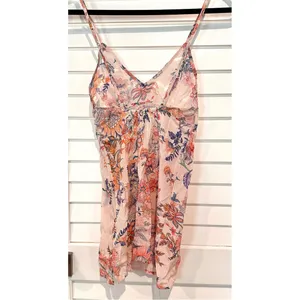 Hemant and Nandita Spaghetti Strap Camisole Sz XXS Pink Floral thumbnail 4