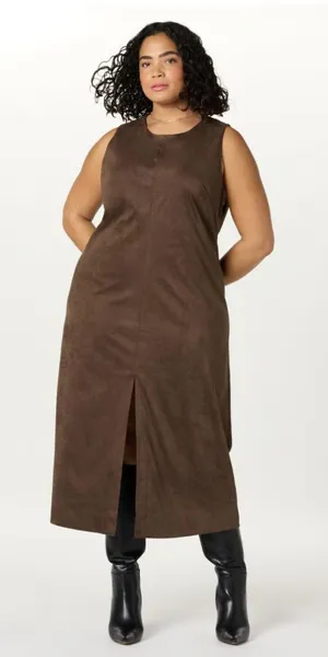 Chic Brown Maxi Dress Size 10 thumbnail 1